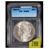 1900-O Morgan dollar ICG slab certified MS-65