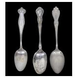 Lot, 3 Sterling teaspoons, Lot, 3 spoons,