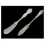 Lot, 2 Sterling knives, 1.420 T. oz.