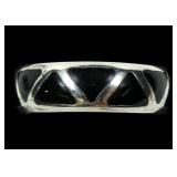 Sterling silver inlaid band ring, size 9,