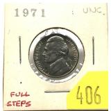 1971 Jefferson nickel, F/Stars