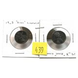 Lot, 2-1943 Lincoln cent errors