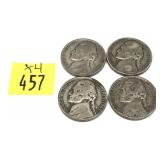 x4- War nickels, 35% silver -x4 nickels -Sold by