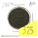 1864 2-cent piece