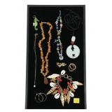 Lot, fashion jewelry, including jade and semi-