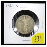1921-S Walking Liberty half dollar