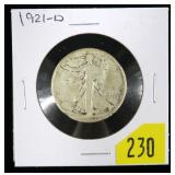 1921-D Walking Liberty half dollar