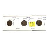 x3- 1911-D Lincoln cents-x3 cents -Sold by the