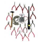 Lot, jewelry and watch repair tools, watch battery