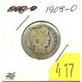 1908-O Barber quarter
