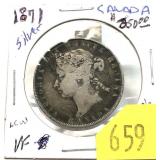 1871 Canadian half dollar