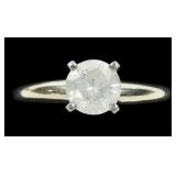14K White gold diamond solitaire ring,