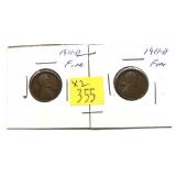 x2-1911-D Lincoln cents-x2 cents -Sold by the
