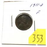 1911-D Lincoln cent