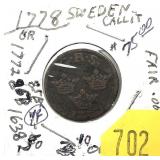 1778 Sweden 10 ore