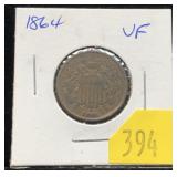 1864 2-cent piece