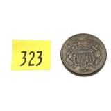 1864 2-cent piece