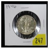 1946 Walking Liberty half dollar