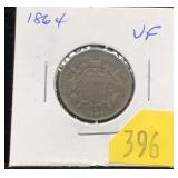 1864 2-cent piece
