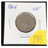 1864 2-cent piece