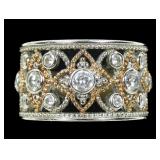 Sterling silver with gold wash bezel set CZ band