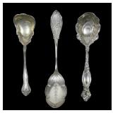 x3- Sterling shell/serving spoons -x3 spoons- Sold