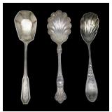 x3- Sterling shell spoons -x3 spoons -Sold by the
