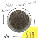 1902 Canadian Large cent
