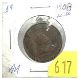 1908 Canadian Large cent
