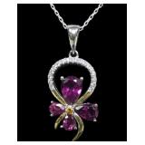 Sterling silver and gold wash pear cut garnet and