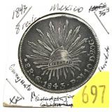1843 Mexico 8 reales