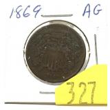 1869 2-cent piece