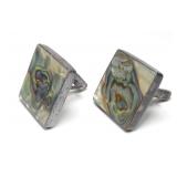Mexican sterling silver 1" x 1" mother of pearl