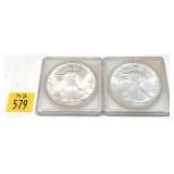 x2- .999 American Silver Eagles, 1 oz. each -x2