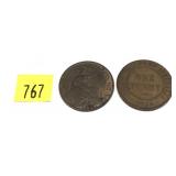 Lot, world coins, 2 pcs.