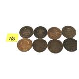 Lot, Canadian large cents, 8 pcs.
