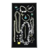 Lot, fashion jewelry, sterling ring