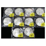 x10- 2003 American Silver Eagles, Unc.- x10 coins