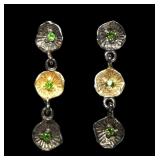 Rhodium plated and gold wash sterling silver post