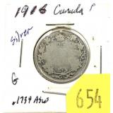 1916 Canadian quarter