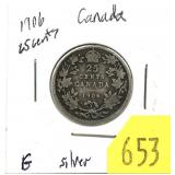 1906 Canadian quarter