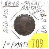 1848 British farthing