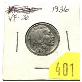 1936 Buffalo nickel