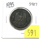 1935 German 5 mark