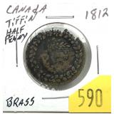 1812 Canadian half penny