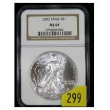 2002 American Silver Eagle NGC slab certified
