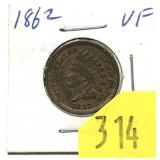 1862 Indian Head cent