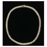Sterling silver and gold wash collar necklace,