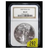 1989 American Silver Eagle NGC slab certified