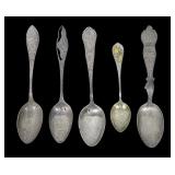 Lot, 5 Sterling silver souvenir spoons, Lot of 5